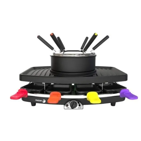 Fonduesæt>FAGOR Raclette-maskine - FG816 - Raclette/Fondue - Op til 8 personer - Justerbar termostat - 1100W