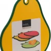 Farverigt køkken skærebræt 30x28x8cm plastik i frugtformer Outlet