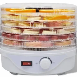 Dehydratorer>Fødevaredehydrator med 6 stabelbare bakker - Tørring af frugt og grøntsager | Farve: Transparent