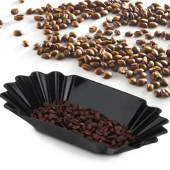 Fødevaregodkendt PP-plastik til kaffebønner, prøvebakke, tallerken, beholder, køkkentilbehør, sort Clearance
