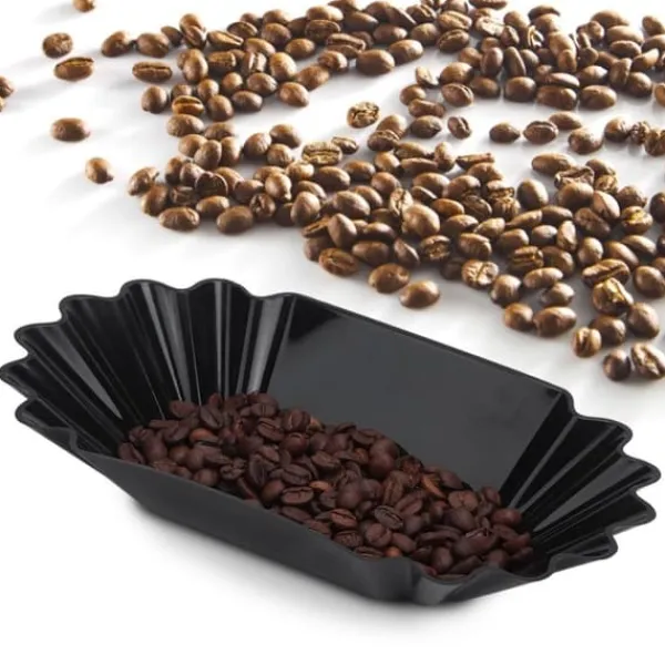 Fødevaregodkendt PP-plastik til kaffebønner, prøvebakke, tallerken, beholder, køkkentilbehør, sort Clearance