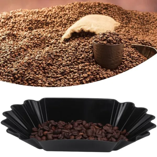 Fødevaregodkendt PP-plastik til kaffebønner, prøvebakke, tallerken, beholder, køkkentilbehør, sort Clearance