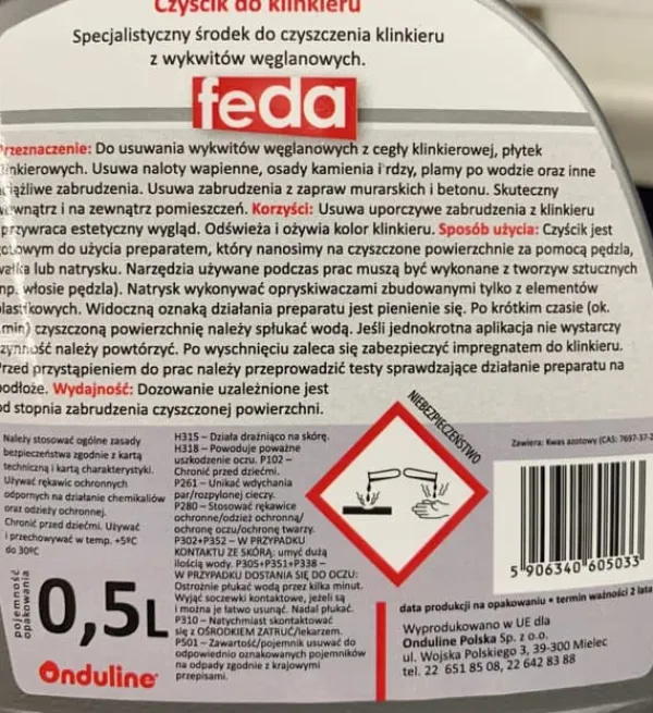 Feda klinkerrens 0,5 l New