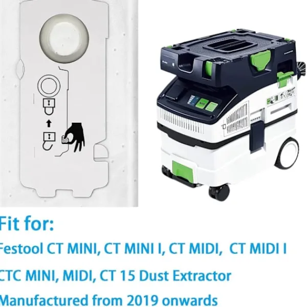 Støvsugertilbehør>Festool Støvsugerposer (10-pak) Kompatibel med CT MINI / CT MIDI / CT 15