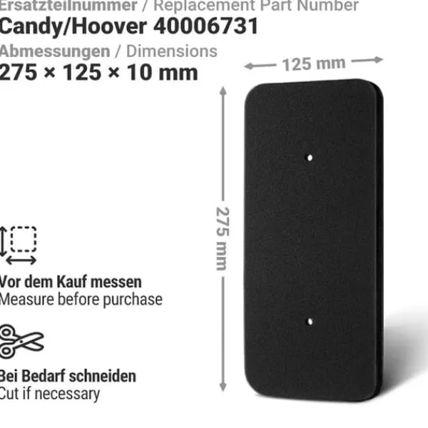 Tørretumblere>Filtre til Candy Hoover 40006731 tørretumbler 4-pak