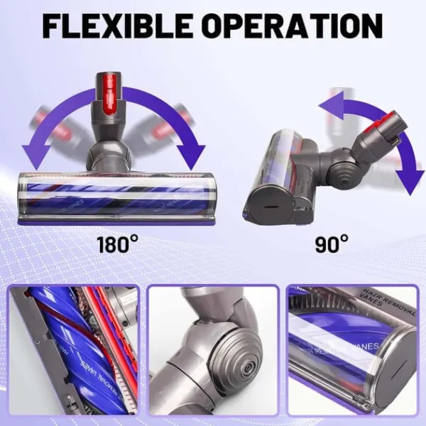 Filtringsfrit mundstykke med anti-filtring børstehoved til Dyson V7, V8, V10, V11, V15, SV10, SV11, SV12, SV14 støvsugere Hot