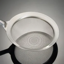 Finmasket si i rustfrit stål med trælignende håndtag til ris, olie, pasta, nudler, grøntsager M 380x133mm Hot