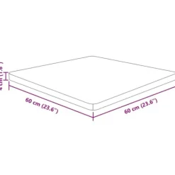 Firkantet bordplade i massivt egetræ - Behandlet | Farve: Lysebrun | Størrelse: 60x60x4 cm Sale