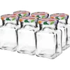 firkantet krukke 150 ml + låg 6 stk. | 132155 New