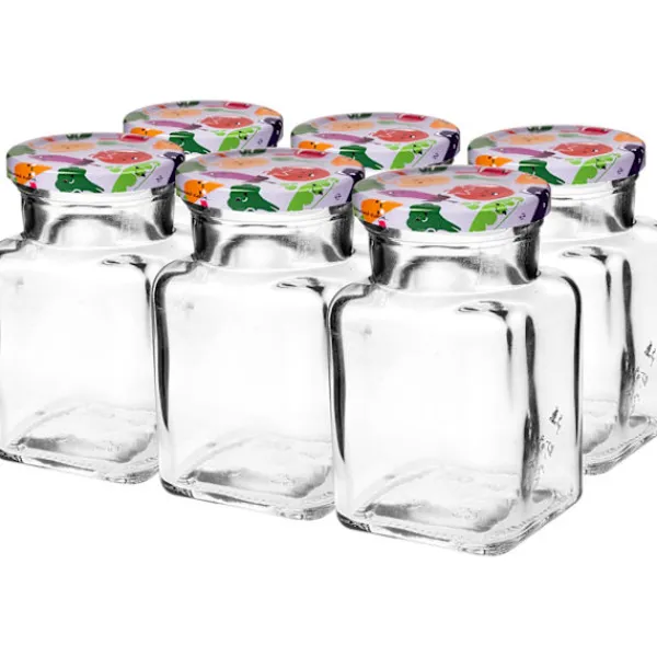 firkantet krukke 150 ml + låg 6 stk. | 132155 New