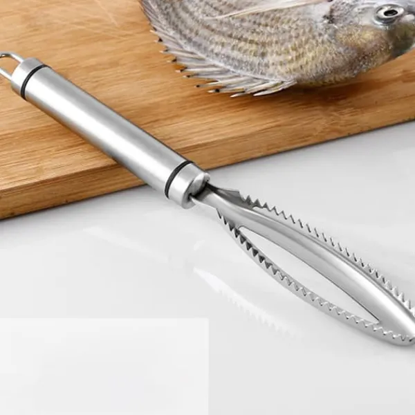 Fiskeskæl Rengøringsbørste Meget Effektiv Multifunktionel Rustfrit Stål Ergonomisk Fiskeskælfjerner Til Køkken Clearance