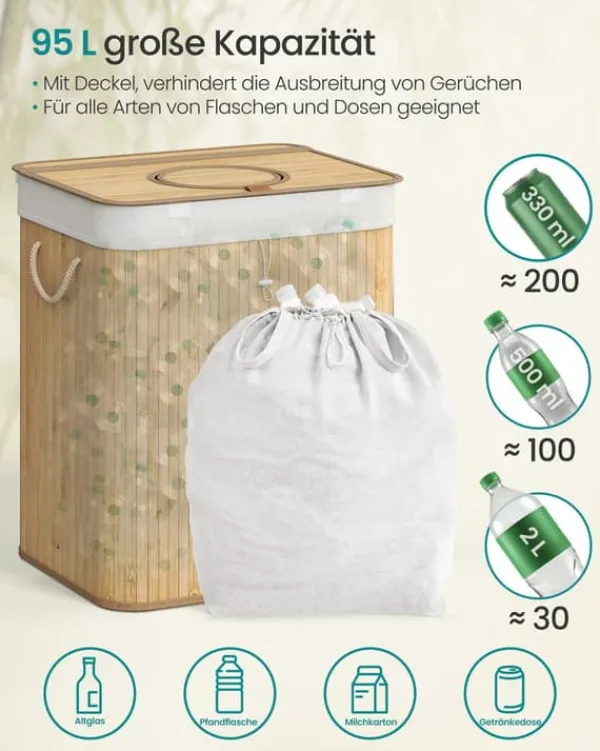 Flaskeindsamlingsbeholder, 40,5x40,5x61 cm, Beige Best