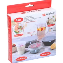 Skålelåg>Fleksible silikonelåg i 6 størrelser - genanvendelige og BPA-fri
