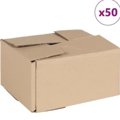 Opbevaringsæsker Til Hjemmet>Foldbar Opbevaringsboks i Brun Pap - 50 stk | Størrelse: 20x15x10 cm