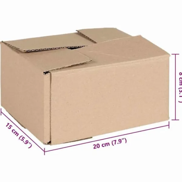 Opbevaringsæsker Til Hjemmet>Foldbar Opbevaringsboks i Brun Pap - 50 stk | Størrelse: 20x15x10 cm