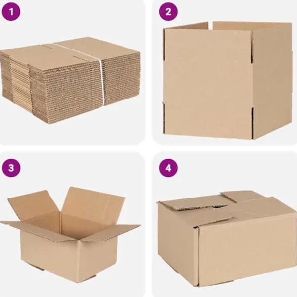 Opbevaringsæsker Til Hjemmet>Foldbar Opbevaringsboks i Brun Pap - 50 stk | Størrelse: 20x15x10 cm