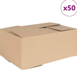 Opbevaringsæsker Til Hjemmet>Foldbar Opbevaringskasse i Pap - 50 pcs | Farve: Brun | Størrelse: 35x24x15 cm