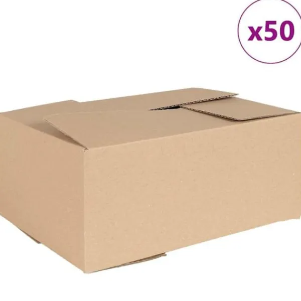 Opbevaringsæsker Til Hjemmet>Foldbar Opbevaringskasse i Pap - 50 pcs | Farve: Brun | Størrelse: 35x24x15 cm