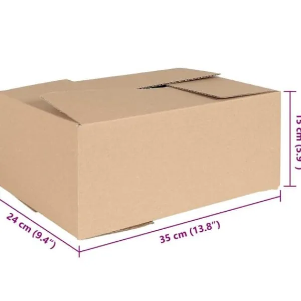 Opbevaringsæsker Til Hjemmet>Foldbar Opbevaringskasse i Pap - 50 pcs | Farve: Brun | Størrelse: 35x24x15 cm