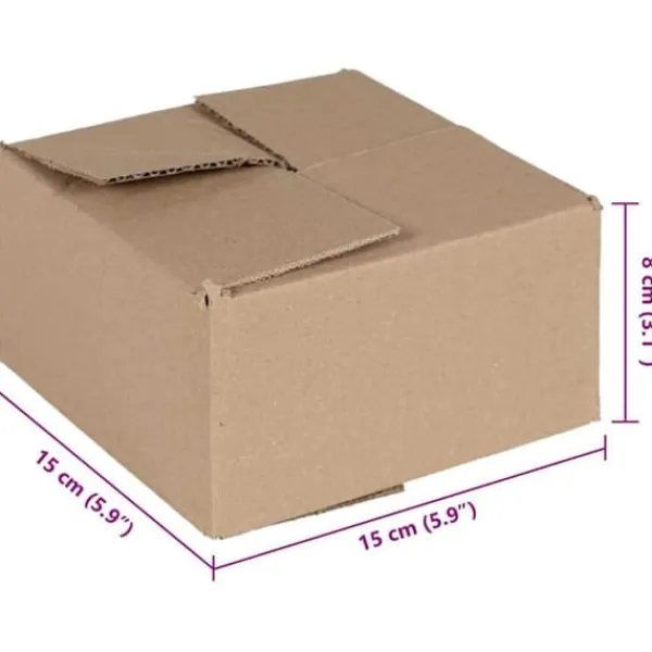 Opbevaringsæsker Til Hjemmet>Foldbar opbevaringskasse - 50 stk Brun | Størrelse: 15x15x8 cm | Materiale: Pap