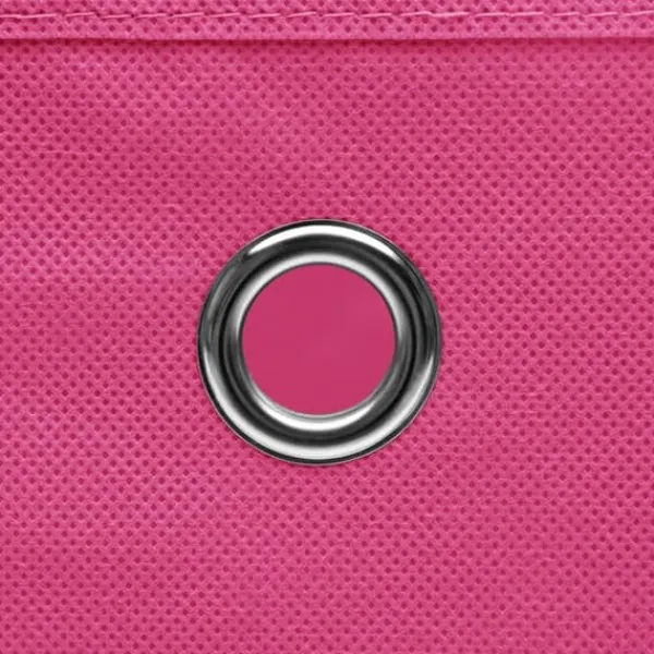 Foldbare opbevaringskasser 10 stk. - Holdbar opbevaring i stof | Farve: Pink | Størrelse: 32x32x32 cm