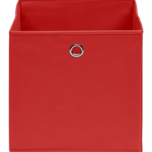 Opbevaringsæsker Til Hjemmet>Foldbare opbevaringskasser 4 stk. | Materiale: Stof | Farve: Rød | Størrelse: 32x32x32 cm