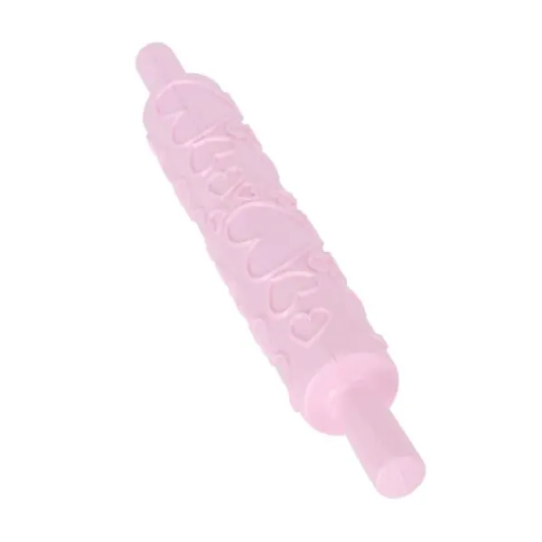 Kageruller>Fondant Kagerulle Plast Præget Rulle til Cookies Kiks Konditor Kagedekoration (Hjerteform)