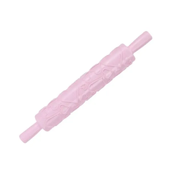 Kageruller>Fondant Kagerulle Plast Præget Rulle til Cookies Kiks Konditor Kagedekoration (Hjerteform)
