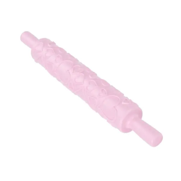 Kageruller>Fondant Kagerulle Plast Præget Rulle til Cookies Kiks Konditor Kagedekoration (Hjerteform)