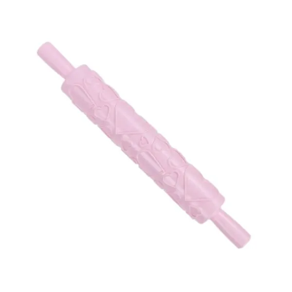 Kageruller>Fondant Kagerulle Plast Præget Rulle til Cookies Kiks Konditor Kagedekoration (Hjerteform)