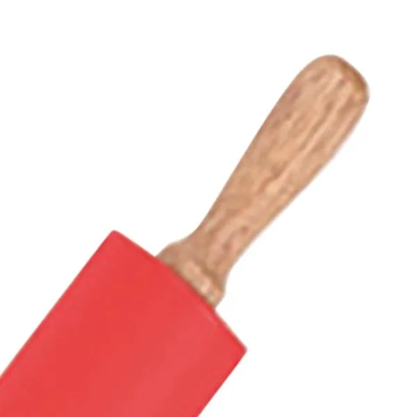 Kageruller>Forlænget silikonekagerulle massivt træhåndtag Non-stick overflade kagerulle bageværktøj Rød