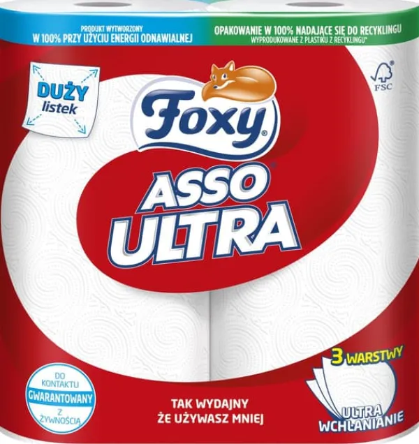 Foxy Asso Ultra BIG Køkkenhåndklæde 2 ruller New