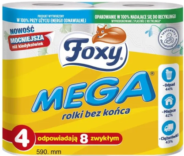 Foxy Mega toiletpapir 4 ruller, 3 lag Best