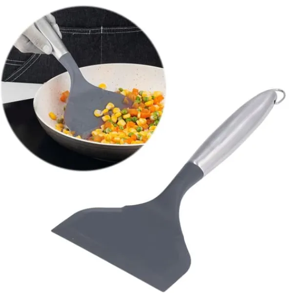 Stegepaletter>Friteringsspatel med bred mun i rostfritt stål Förhindra att fastnar Köksmatlagningsspatel för KitchenGray(304#)