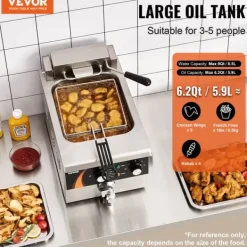Frituregryde, 9 Qt kapacitet, 1750W effekt, 220V spænding, uafhængig temperaturkontrol, CE-certificeret New
