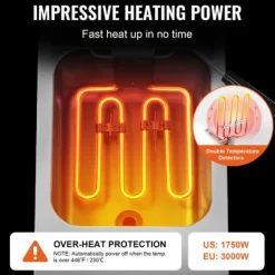 Frituregryde, 9 Qt kapacitet, 1750W effekt, 220V spænding, uafhængig temperaturkontrol, CE-certificeret New