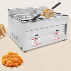 Frituregryde, 6L kapacitet, 2 tanke, 50-380°C temperaturinterval, rustfrit stål materiale, borddesign Online