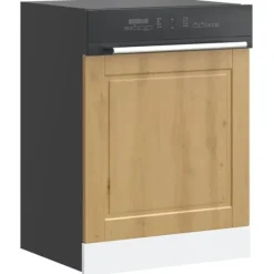 Frontpanel til opvaskemaskine i egetræ - 60x1,5x67 cm | Farve: Egetræsfarvet Discount