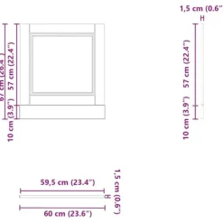 Frontpanel til opvaskemaskine i egetræ - 60x1,5x67 cm | Farve: Egetræsfarvet Discount