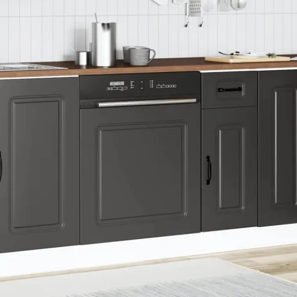 Opvaskemaskiner>Frontpanel til opvaskemaskine - Kalmar | Størrelse: 60x1,5x67 cm | Farve: Sort
