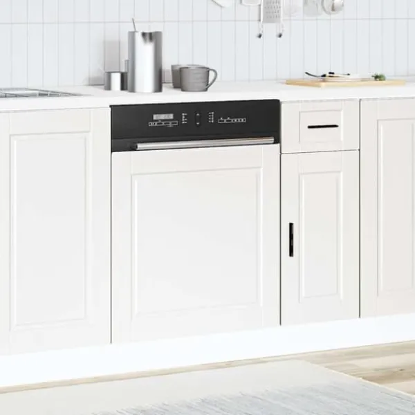 Opvaskemaskiner>Frontpanel til opvaskemaskine - Tidløst design i konstrueret træ | Størrelse: 60x1,5x67 cm | Farve: Hvid