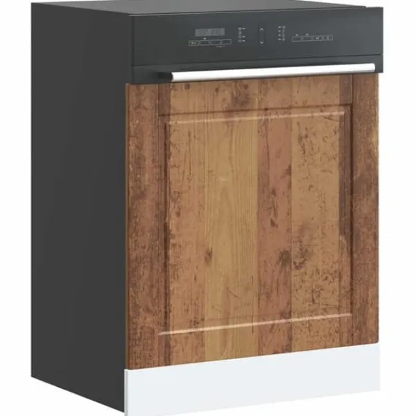 Opvaskemaskiner>Frontpanel til opvaskemaskine - Antikt træ | Størrelse: 60x1,5x67 cm