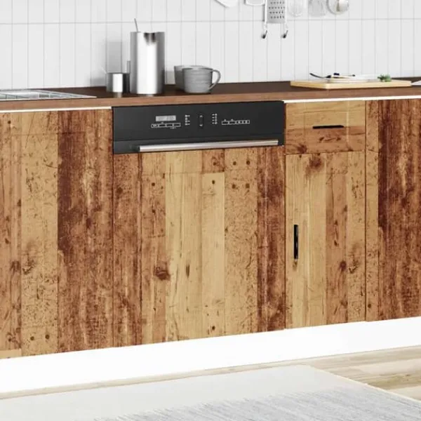 Opvaskemaskiner>Frontpanel til opvaskemaskine - Antikt træ | Størrelse: 60x1,5x67 cm