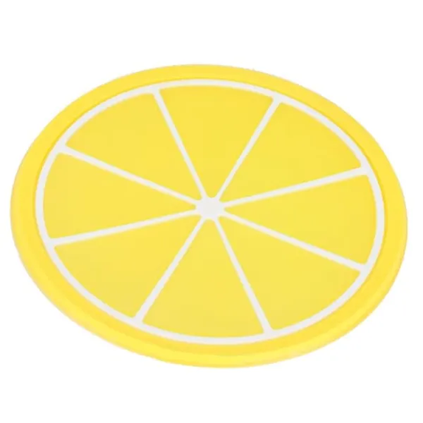 Frugtformet Coaster Bordservice Dækkeserviet Silikone Kop Drikkeholder Måtte Køkkentilbehør Citron Hot