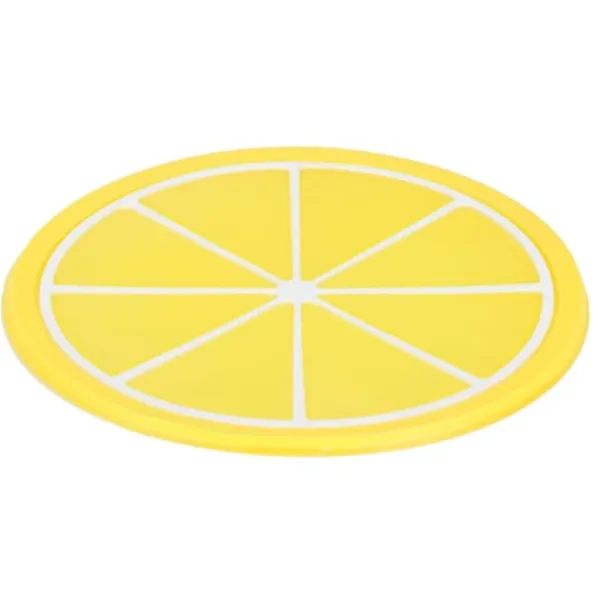 Frugtformet Coaster Bordservice Dækkeserviet Silikone Kop Drikkeholder Måtte Køkkentilbehør Citron Hot