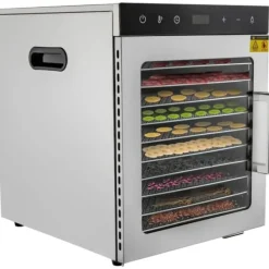 Frugttørrer - Fødevaredehydrator - 10 Bakker - 800 W - 220 V - Rustfrit Stål - 30–90 °C Justerbar - Orange Outlet