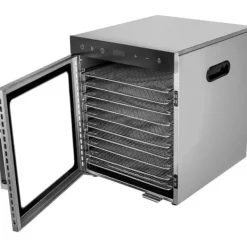 Frugttørrer - Fødevaredehydrator - 10 Bakker - 800 W - 220 V - Rustfrit Stål - 30–90 °C Justerbar - Orange Outlet