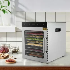 Frugttørrer - Fødevaredehydrator - 10 Bakker - 800 W - 220 V - Rustfrit Stål - 30–90 °C Justerbar - Orange Outlet