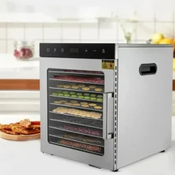 Frugttørrer - Fødevaredehydrator - 10 Bakker - 800 W - 220 V - Rustfrit Stål - 30–90 °C Justerbar - Orange Outlet