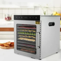 Frugttørrer - Fødevaredehydrator - 10 Bakker - 800 W - 220 V - Rustfrit Stål - 30–90 °C Justerbar - Orange Outlet